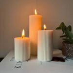 Ribbed Pillar Candle